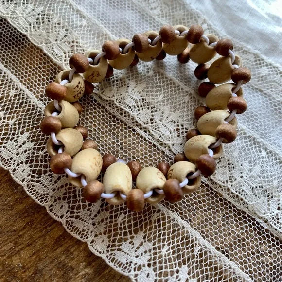 Buddha Wooden Beaded Stretch Bracelet Unisex Jewelry Yoga Hippie Bohemian Boho - Picture 6 of 6